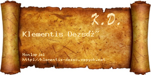 Klementis Dezső névjegykártya