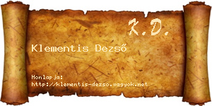 Klementis Dezső névjegykártya
